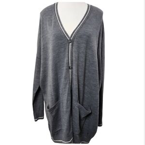 Kit and Ace Gray Merino Wool Cardigan Women’s M/L Button Down Knit Sweater